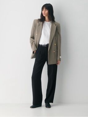 Aritzia Effortless Pant Crepe Trousers Crepette Wilfred Black Pleated Pants 00